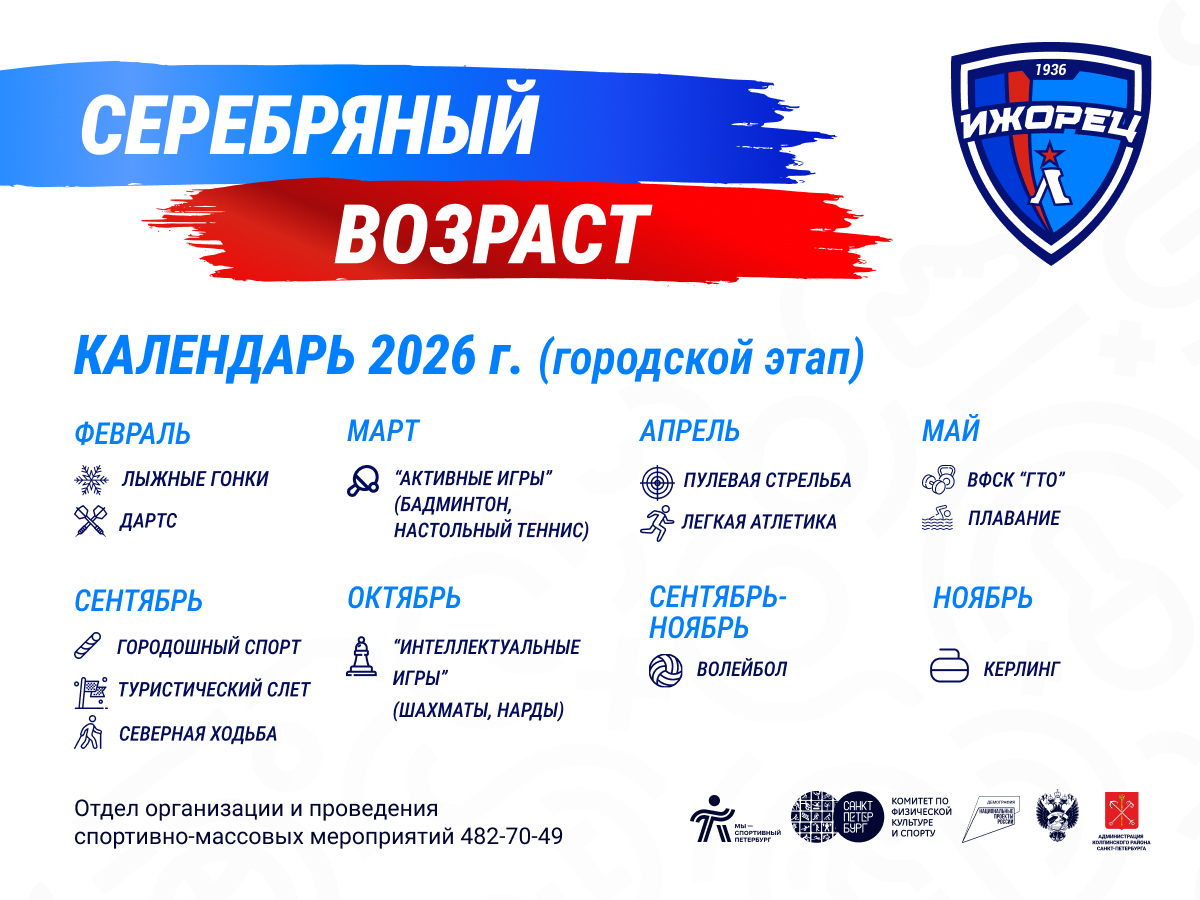 Календарь городского этапа Серебряный возраст на 2026 год
